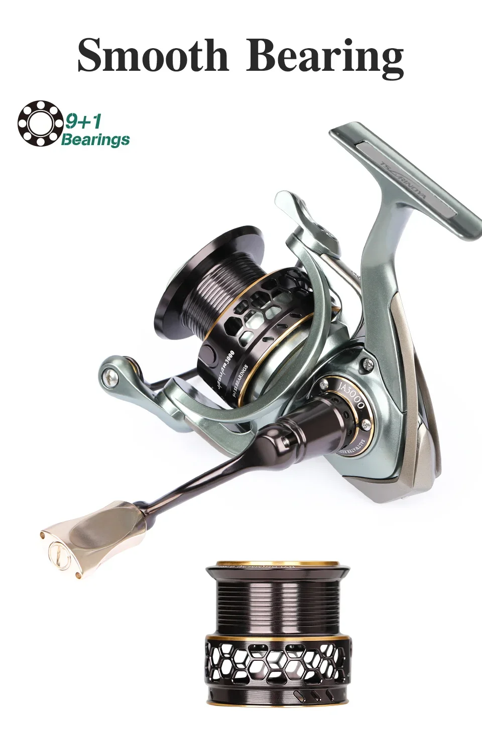 TSURINOYA 2 bobine moulinet de pêche JAGUAR 1000 2000 3000 185G 6KG Max carbone glisser carpe moulinet d'eau salée bar brochet roue