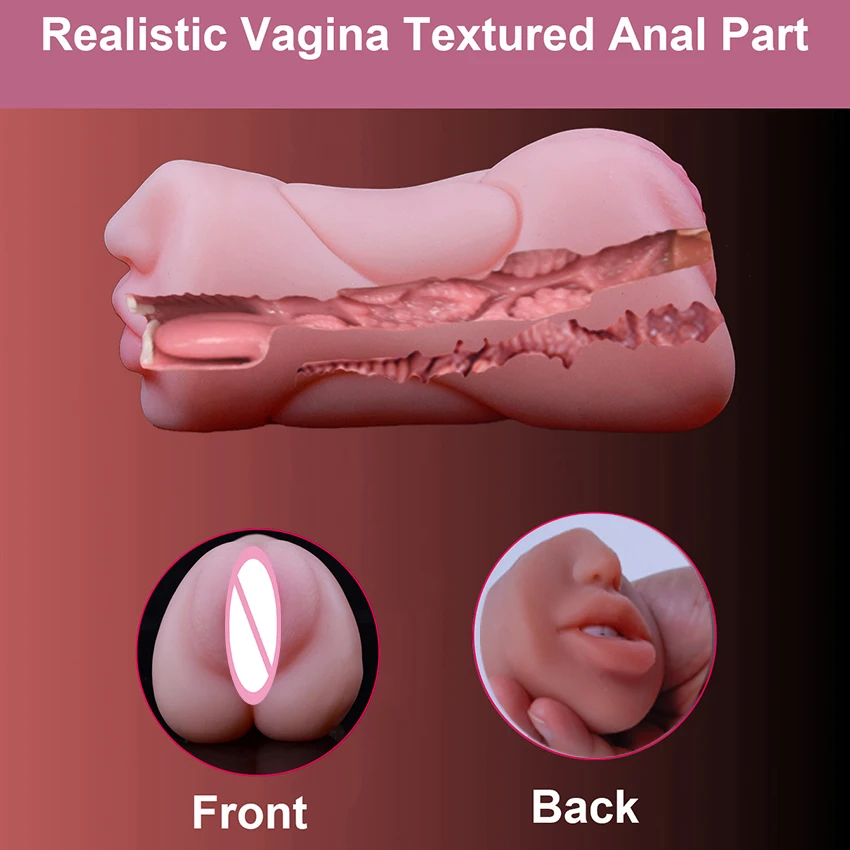 3 In 1 Vagina Stick Male Masturbator Sex Toys For Men Realistic Artificial Rubber Pussy Masturbation Blowjob Sexitoys Adults 18