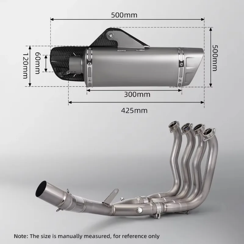 R1 System Titanium Alloy Escape Slip 51MM Front Tube Link Pipe Original Full Motorcycle Exhaust System 5