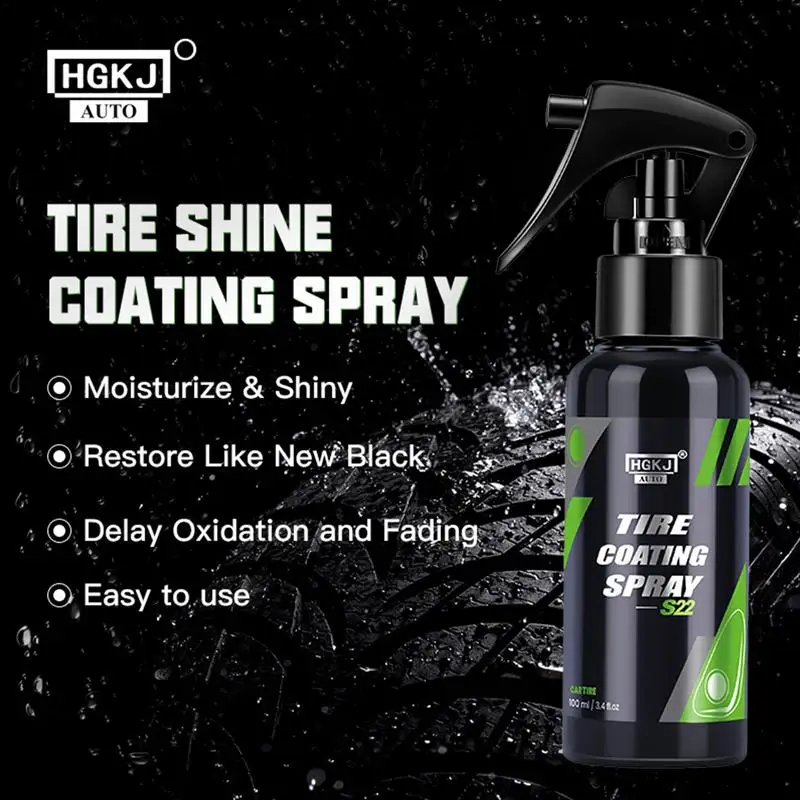 Tire Polish Car Tire Shine Tyre Gloss Spray 100ML Tire Glazing Keep Tire Black Rubber Protective Auto Tires Coating Car Tyre Wax