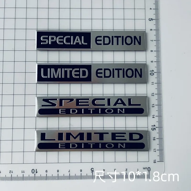 3D Metal Aluminium Silver Black Logo LIMITED EDITION Emblem Car Fender Badge Trunk Decal LIMITED EDITION Sticker Accessories