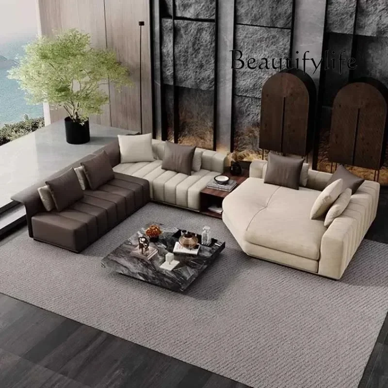 QY Minimalistic Living Room Sofa Elegant Individual L Shape Puffs Sofa Lounge Sectional Lazy Couch Wohnzimmer Furniture Home