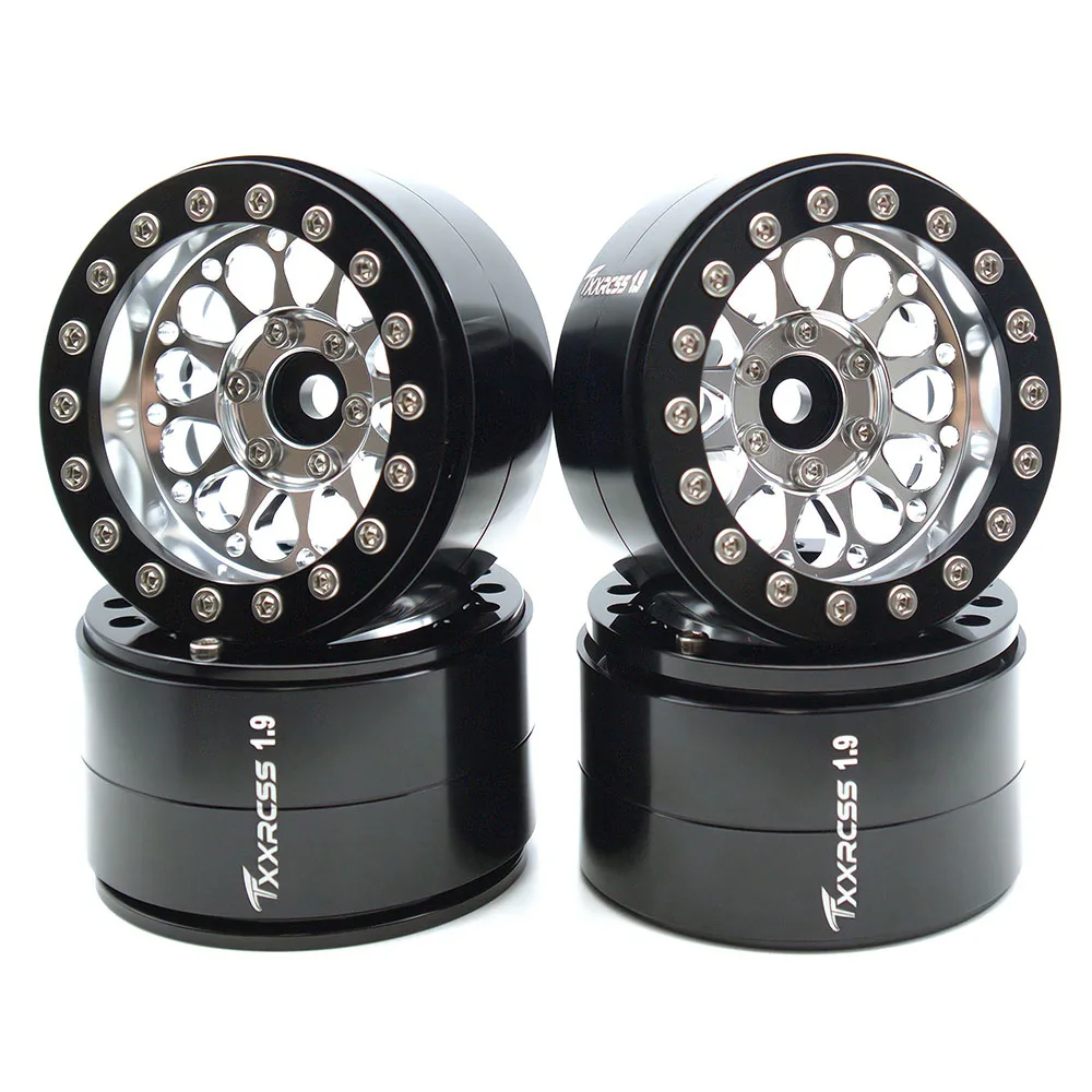 TxxRcss Rc 1.9 Inch Beadlock Wheel Negative Offset 8mm Aluminum Wheel Rim Hex 12mm for 1/10 RC Crawler Axial SCX10 TRX4 VS4-10 G