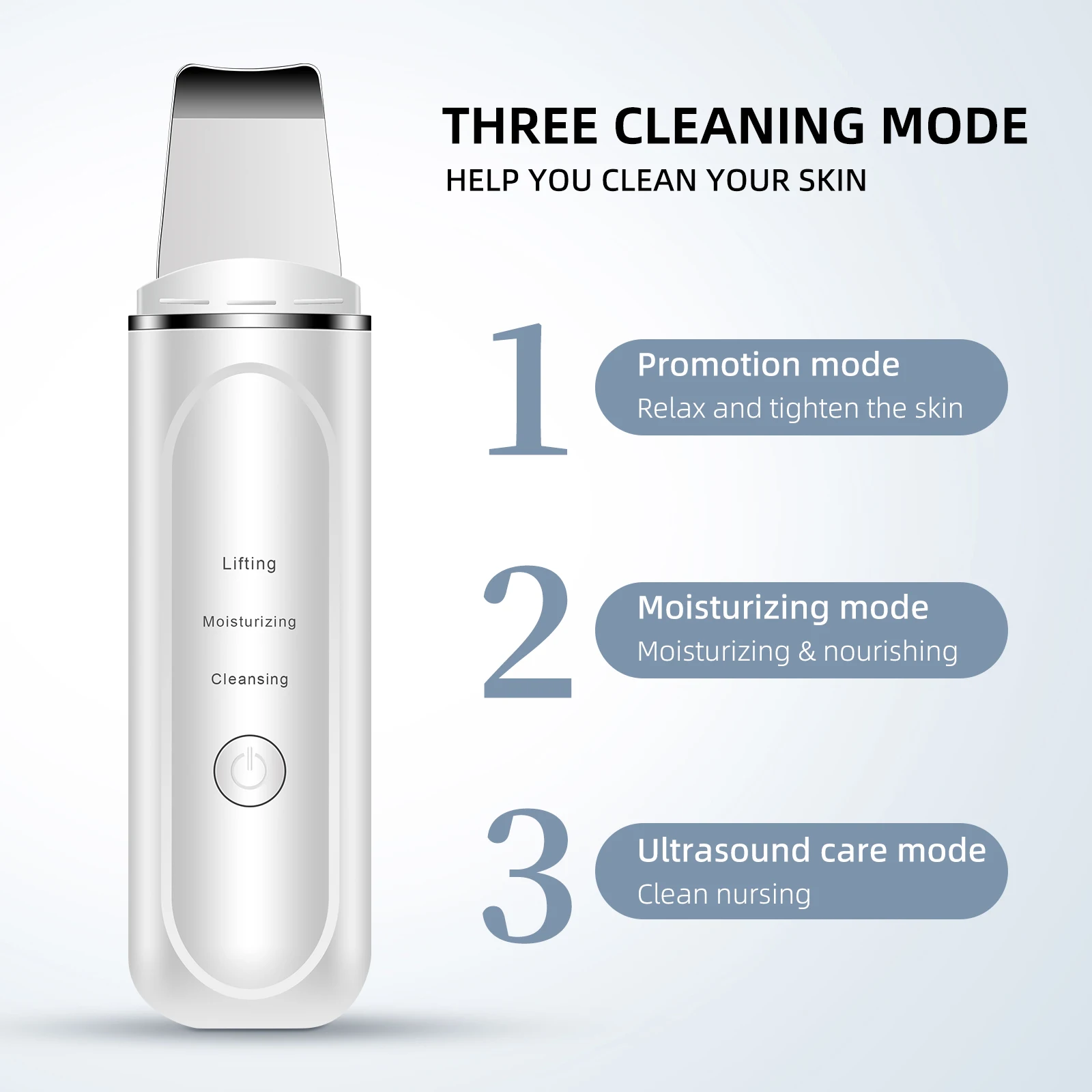 Ultrasone Gezicht Wassen EMS Microstroom Reiniging Scoop Ion Massager Facial Peeling Mee-eter Lifting Schraper Beauty Tools Veya