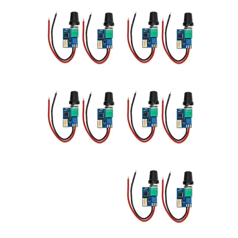 T19C 10PCS DC12V 4 Pin PWM Fan Speed Controller Board With Knob Switch Electrical Equipment Governor For Computer Case Fans
