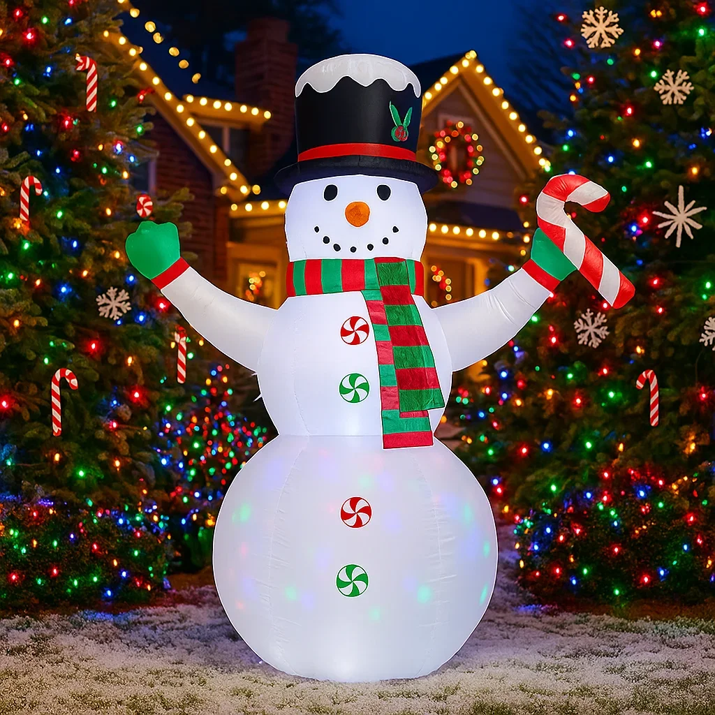 7.8FT زينة عيد الميلاد نفخ قصب الحلوى ثلج اللعب ساحة المنزل الحلي مع LED ديكور لوازم عيد الميلاد مع ضوء #2