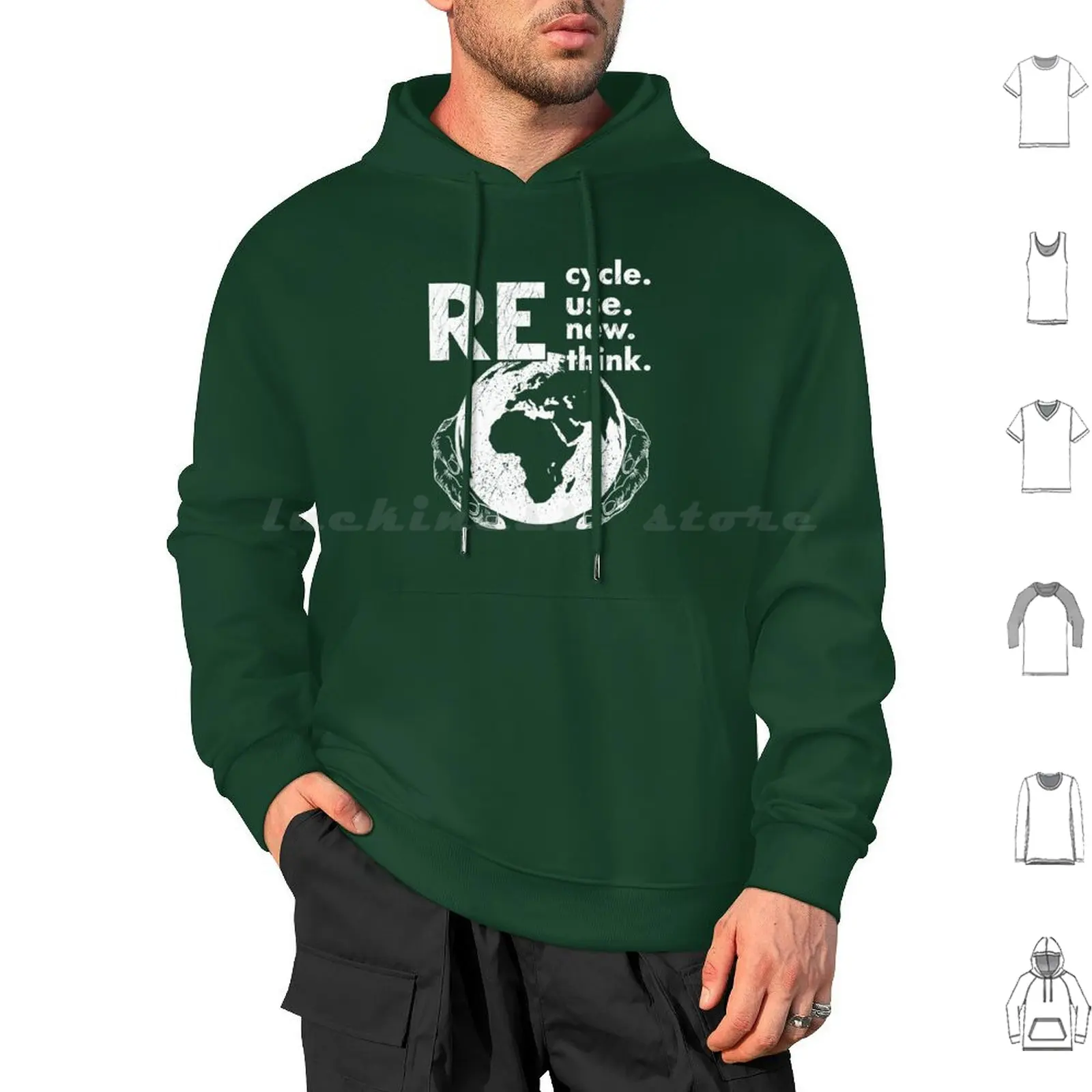 Recycle Reuse Renew Rethink Crisis Environmental Activism Essential Hoodie cotton Long Sleeve Recycle Reuse Renew