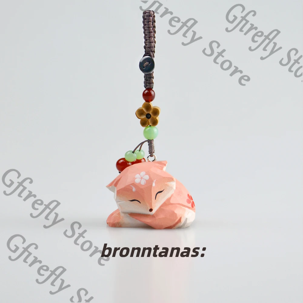 

Genshin Impact Bag Pendant Anime Hanging Drop Colleagues Strap Cosplay Craft Yae Miko Keychain Fox Wood Carving Gift
