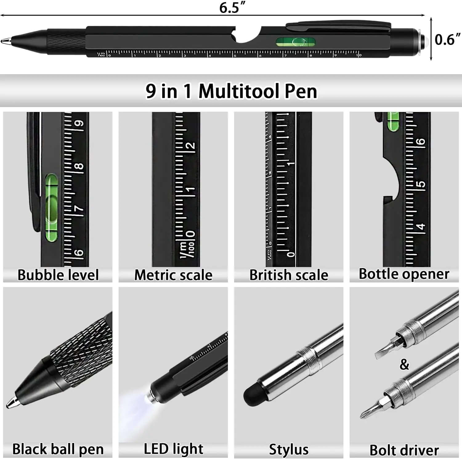 Multitool Pen Set, the Perfect Gift for Men, Dad, Husband, Boyfriend, or Boss. A Stylish EDC Gear for Anniversaries & Christmas.