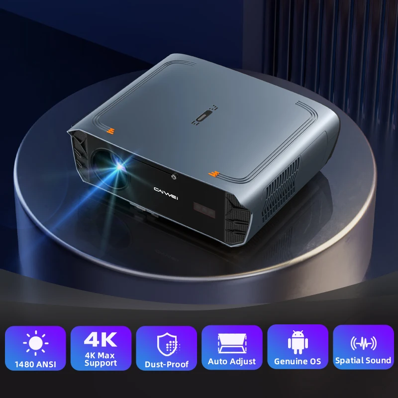 [1480 ANSI & Google TV] 4K Movie Smart TV Projector WiFi Home Video Proyector Auto Focus Smart Projector Netflix & Google Play