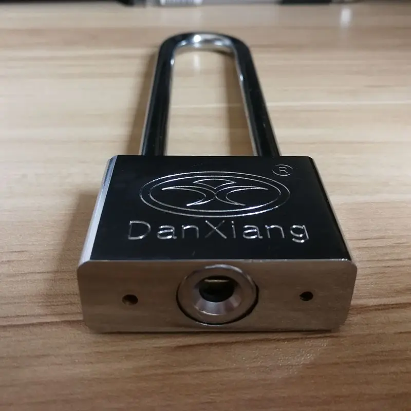 Anti-theft Imitation Stainless Steel Mortise Lock 50mm Open Extended Padlock Extra Long Hook Long Handle Lock Long Nose Lock