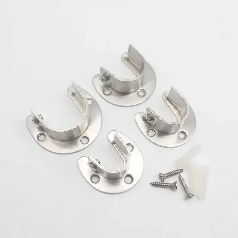 Thick Stainless Steel round Tube Seat Adjustable Flange Base Clothes Pole of Closet Care Accessories Curtain Shower