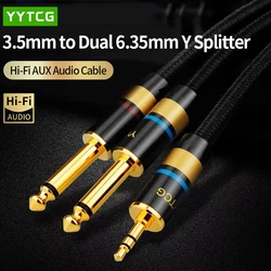 YYTCG 3.5mm to Dual 6.35mm TS Y Splitter Hi-Fi AUX Audio Cable 1/8