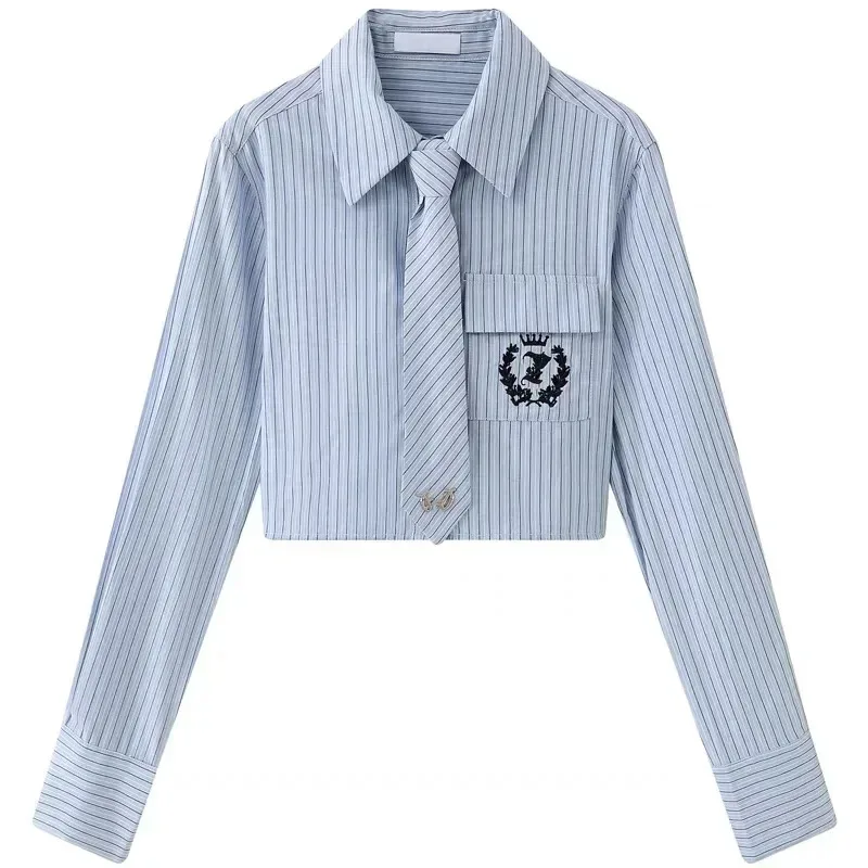 lili 123Spring Preppy Style American Uniform Set Girls Short Suit Coat Long Sleeve Striped Shirt Slim High Waist Pleated Skirt