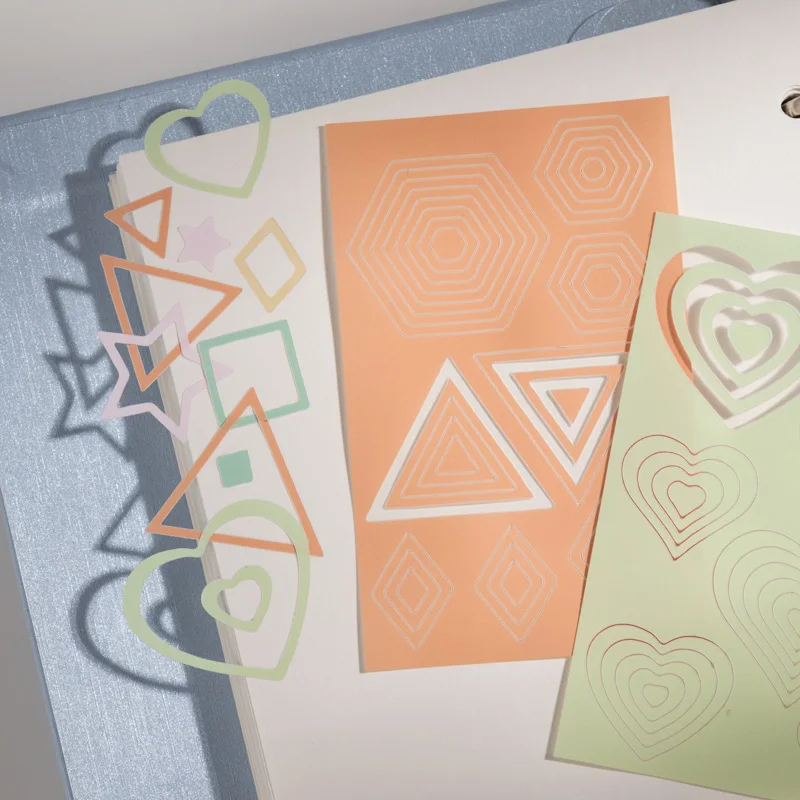 

Card Lover 20 Pcs [Dopamine Color Series] Vintage Style PET Stickers Pack Border Die Cut Concentric Circle Design Sticker Pack