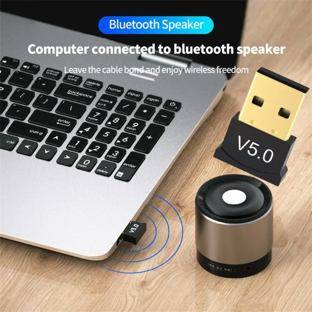 Grwibeou-dongle adaptador usb, bluetooth 5.0, para pc, laptop, alto-falante sem fio, receptor de áudio, transmissor