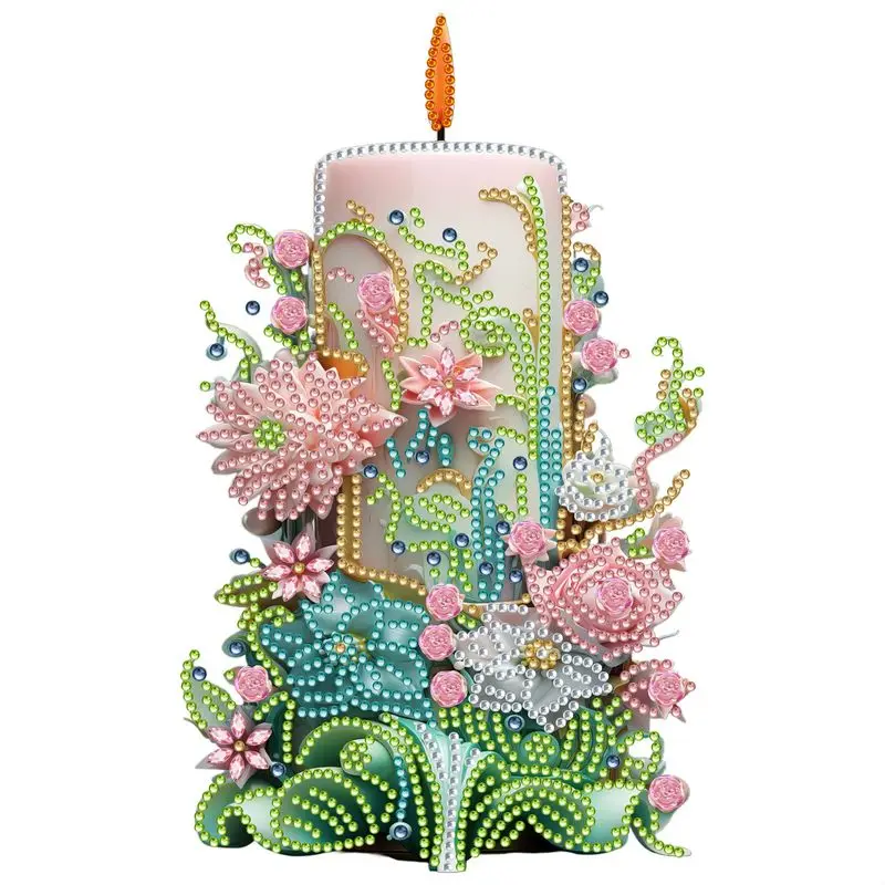 

Special Shape Diamond Art Kits for Beginners and Adults DIY Flowers and candles Diamond Art Painting Kits for Home Wall Decor