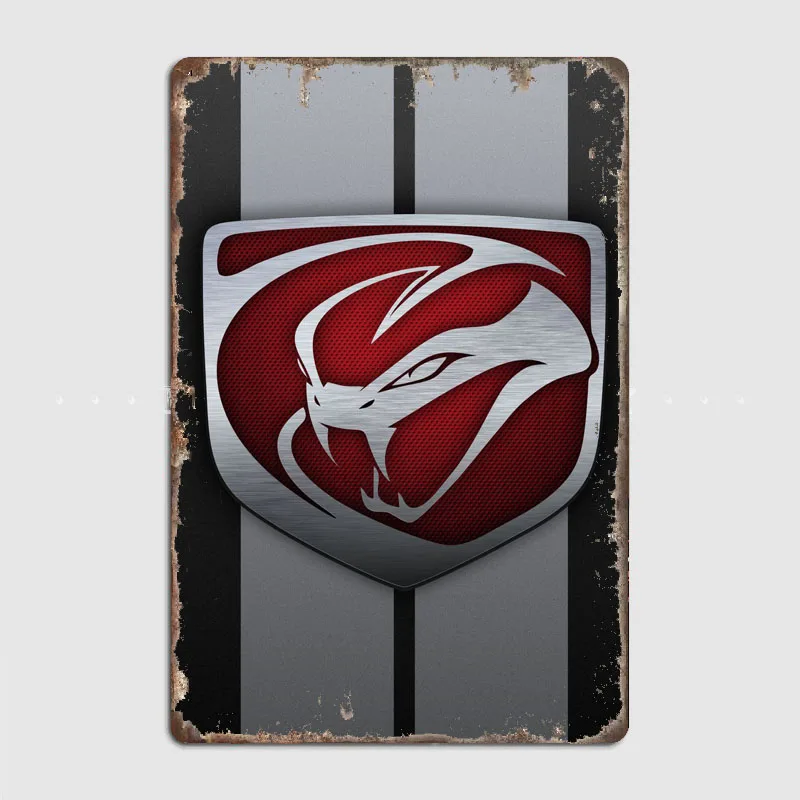 Retro RED CARBON VIPER CREST LOGO Metal Sign Poster Garage Bedroom Car Decoration Room Decor Automobile Club Tin Sign Home Decor