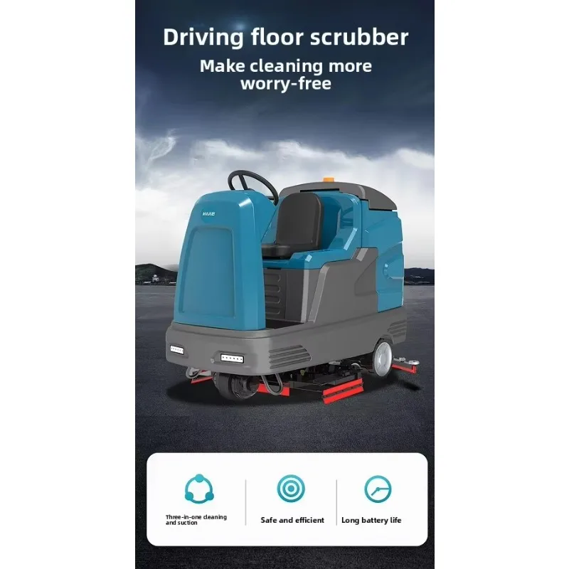【Hot】HIJIE B160 Electric Ride-On New Self-Propelled Ultra Quiet Motor Medium-Sized Floor Sweeper Washing hine 1 Year Warranty
