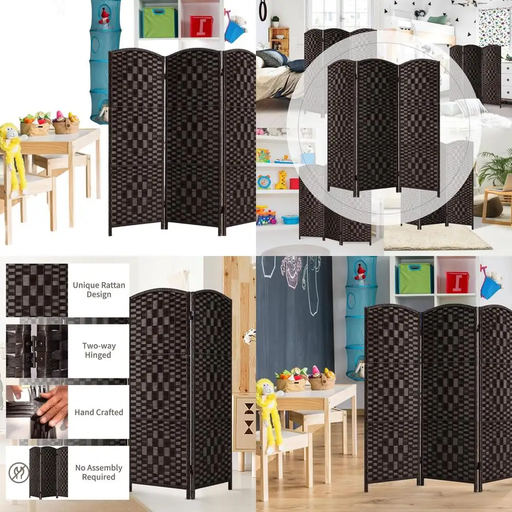 

3-Panel Dark Mocha Folding Privacy Screen for Compact Spaces