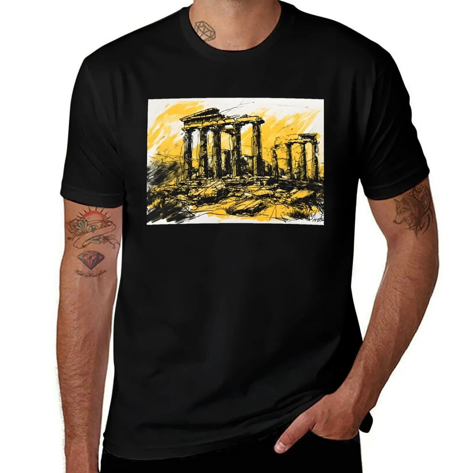 

Greek Temple Ruins T-Shirt cheap stuff customizeds quick drying Men's cotton t-shirt