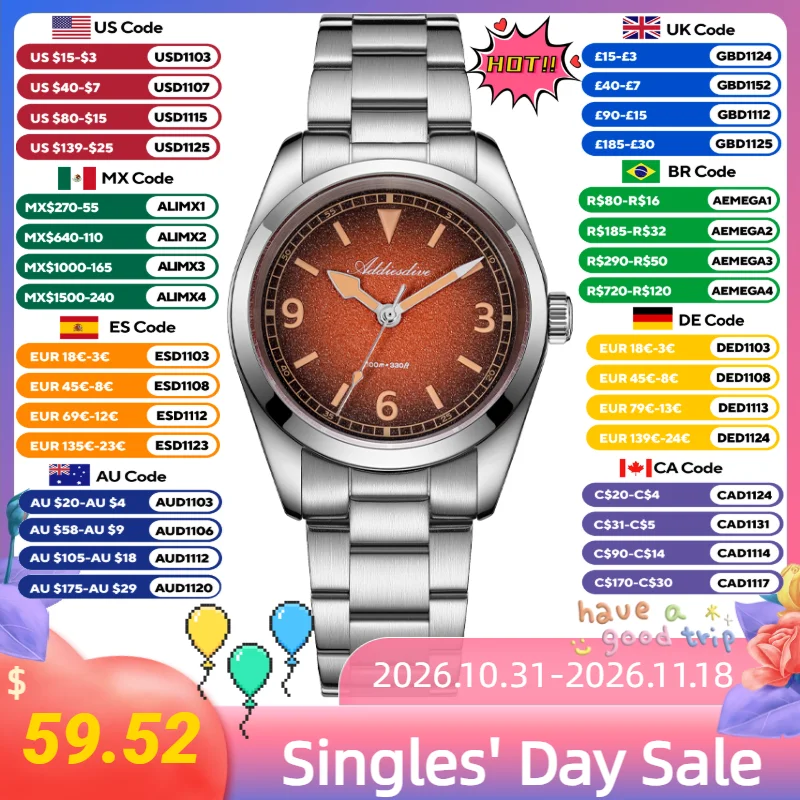 ADDIESDIVE Luxury Women's Quartz Watch AD2554 Sapphire Glass Super Luminous Ladies Watches Waterproof Simple Design Wristwatches