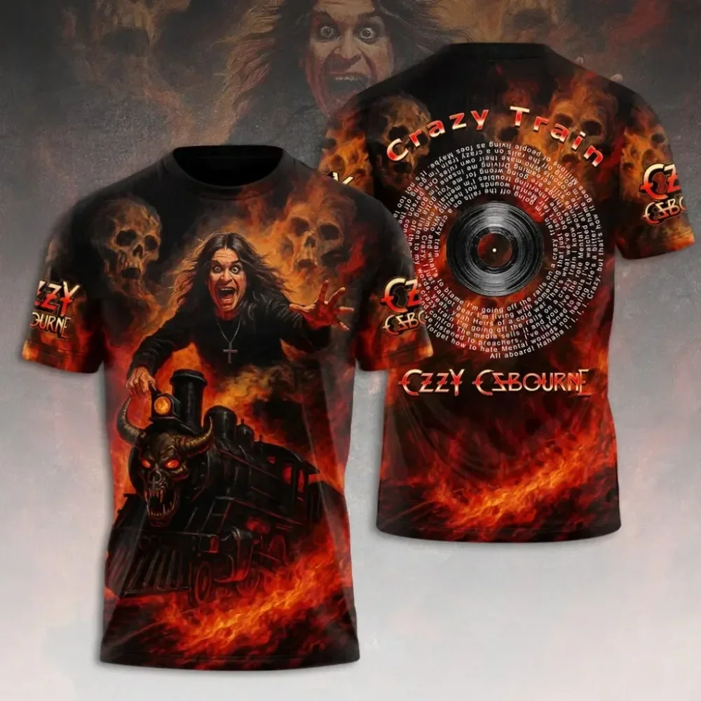 Rock Ozzy Osbourne Band 3d Print T-shirt Men Women Fashion Hip Hop Short Sleeve Oversized Sports O-Neck Men Tops Tees