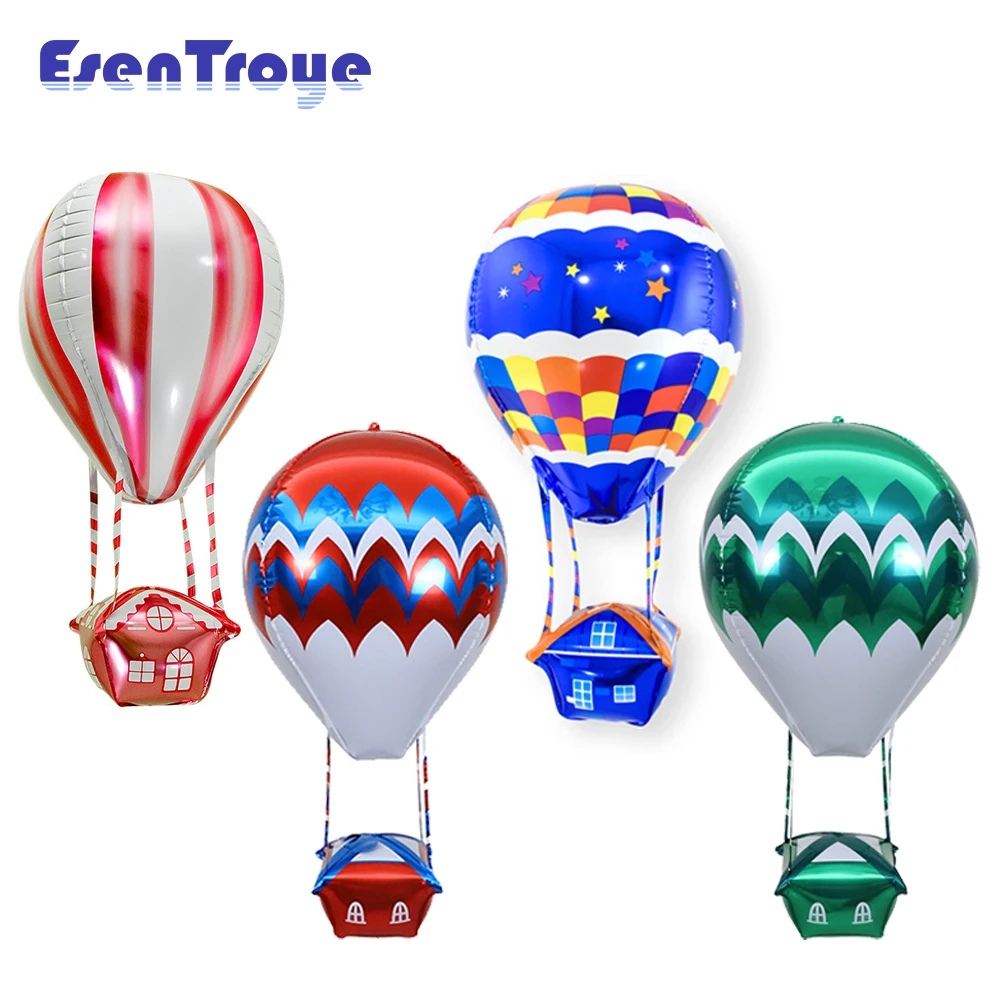 1Pcs 4D Colorful Aluminum Film Hot Air Balloon Baby Shower Decor Helium Balloon Wedding Decoration Kids Birthday Party Supplies