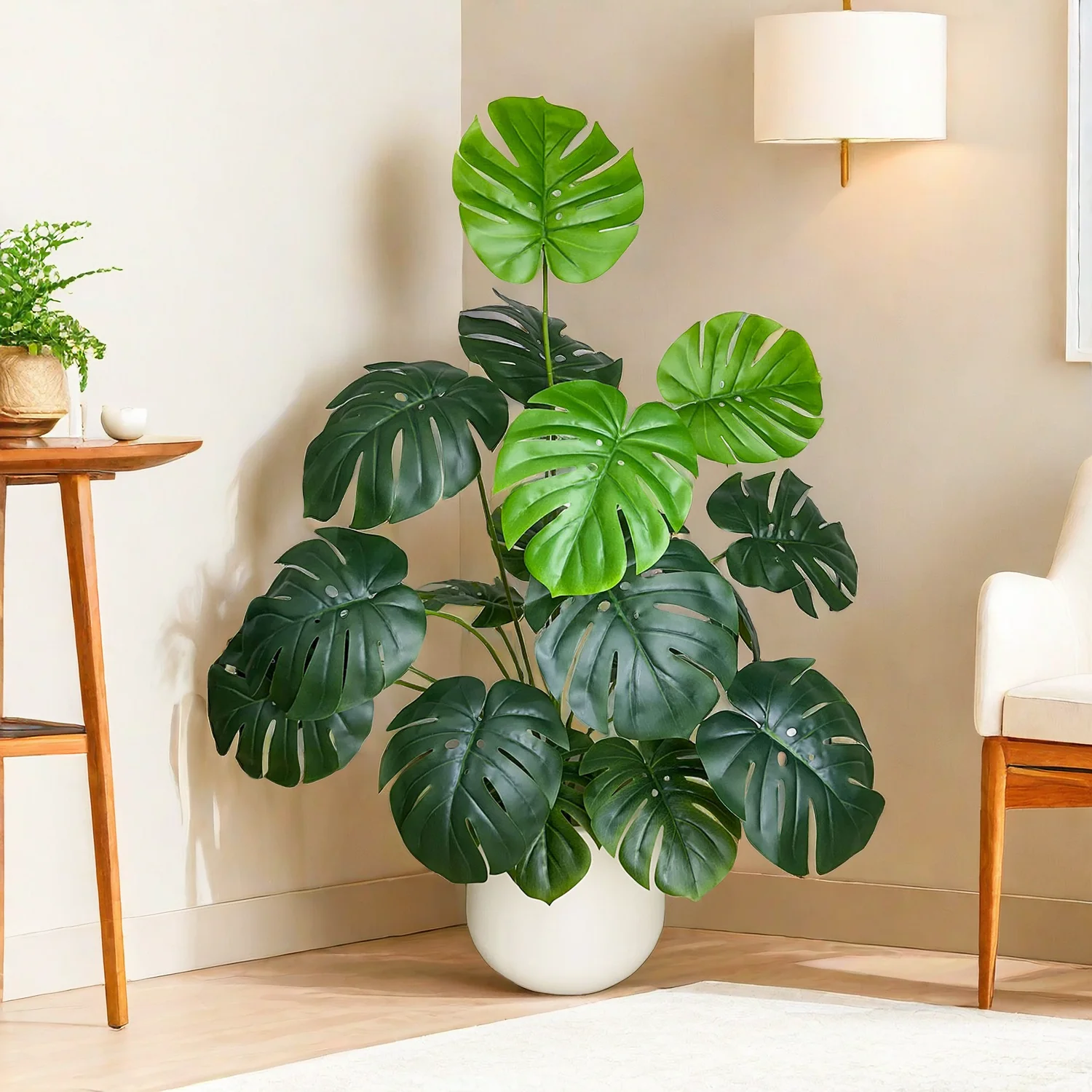 

65/100cm Monstera Plant Plastic Leaf faux plant branch realistic Ornamental indoor Artificial Plant for Home Office Decor