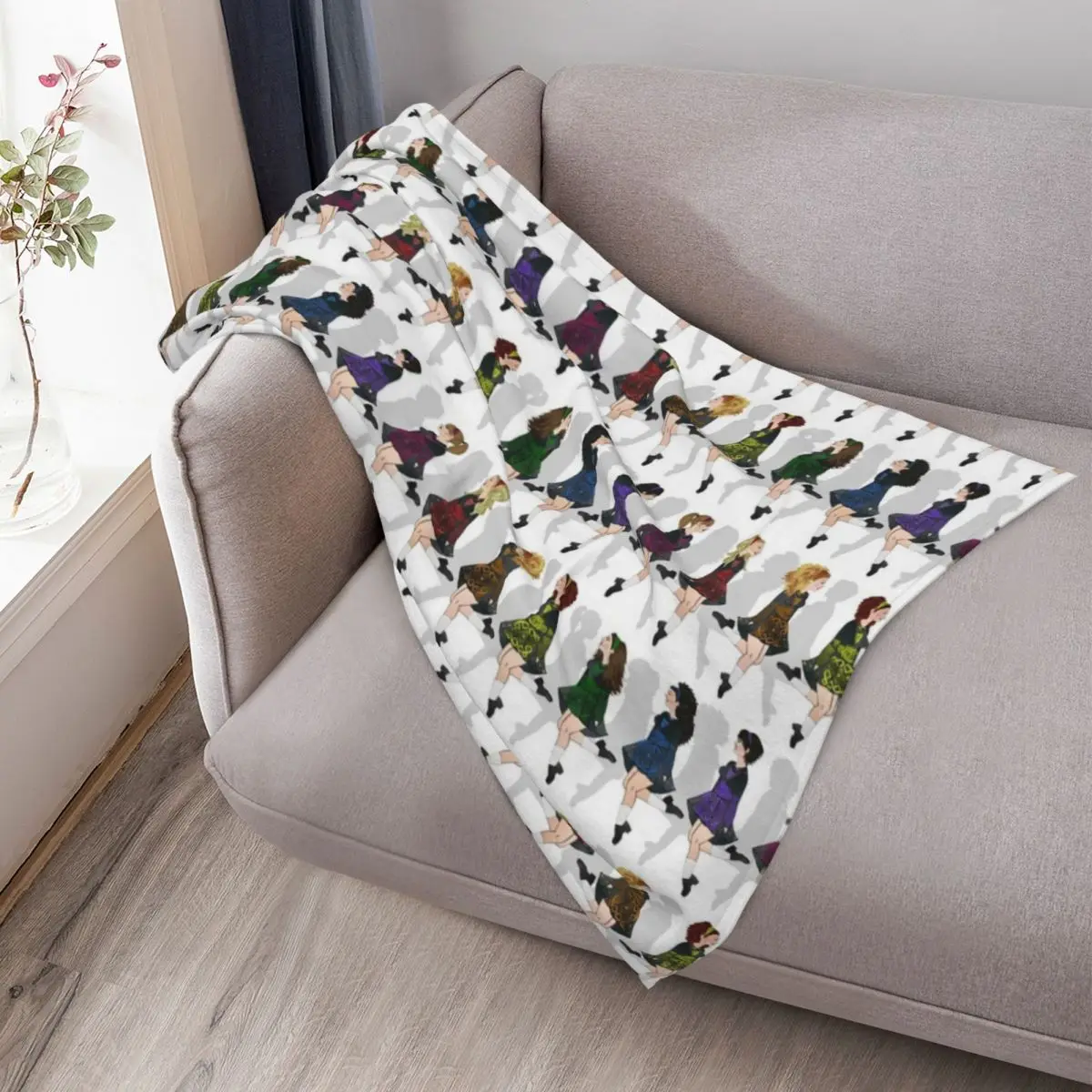 Irish Dance Rainbow Throw Blanket funny gift valentine gift ideas Decoratives cosplay anime Hair Comforter Blankets - view 3