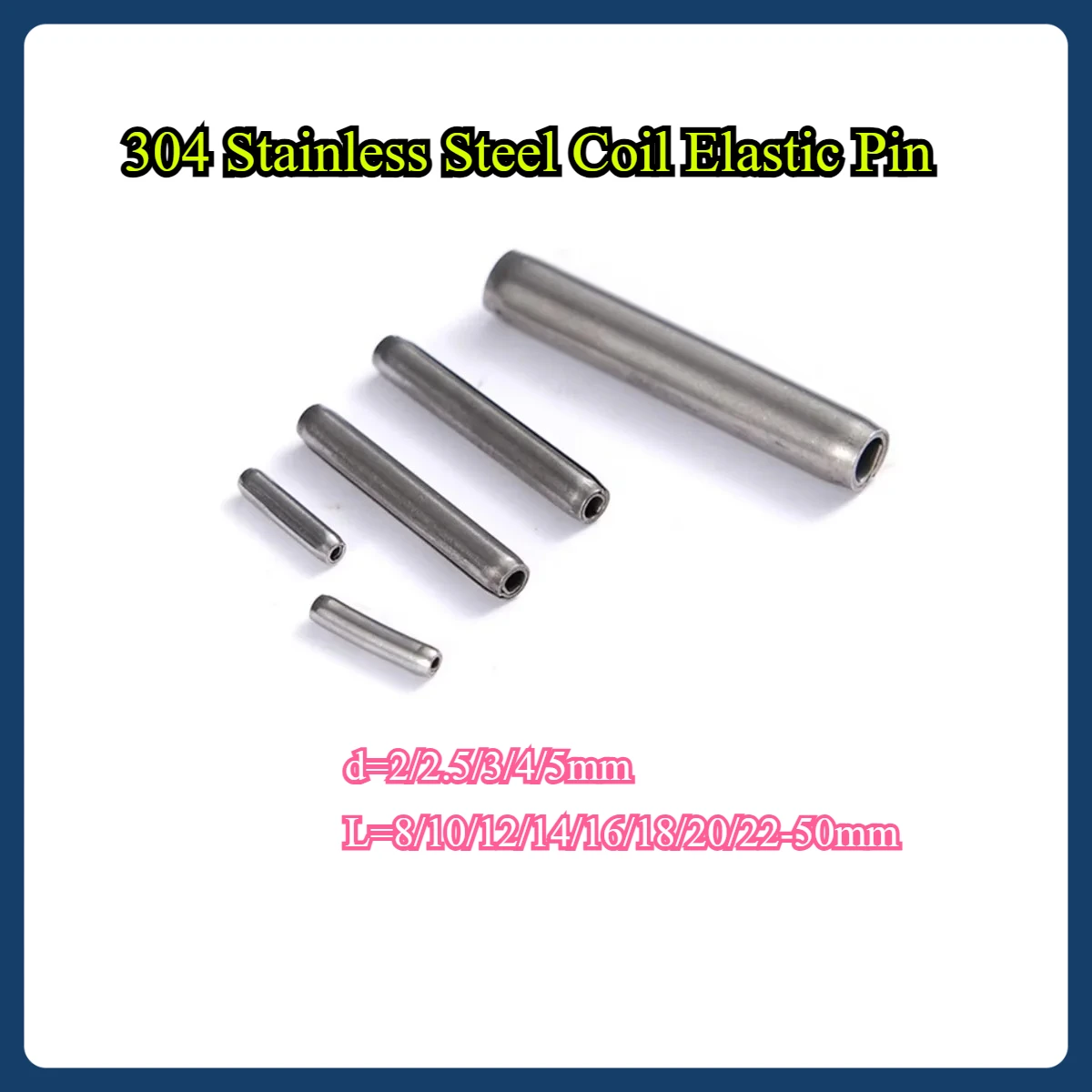 

304 Stainless Steel Coil Elastic Pin Standard Double Helix Cylindrical Pin M2M3M4M5