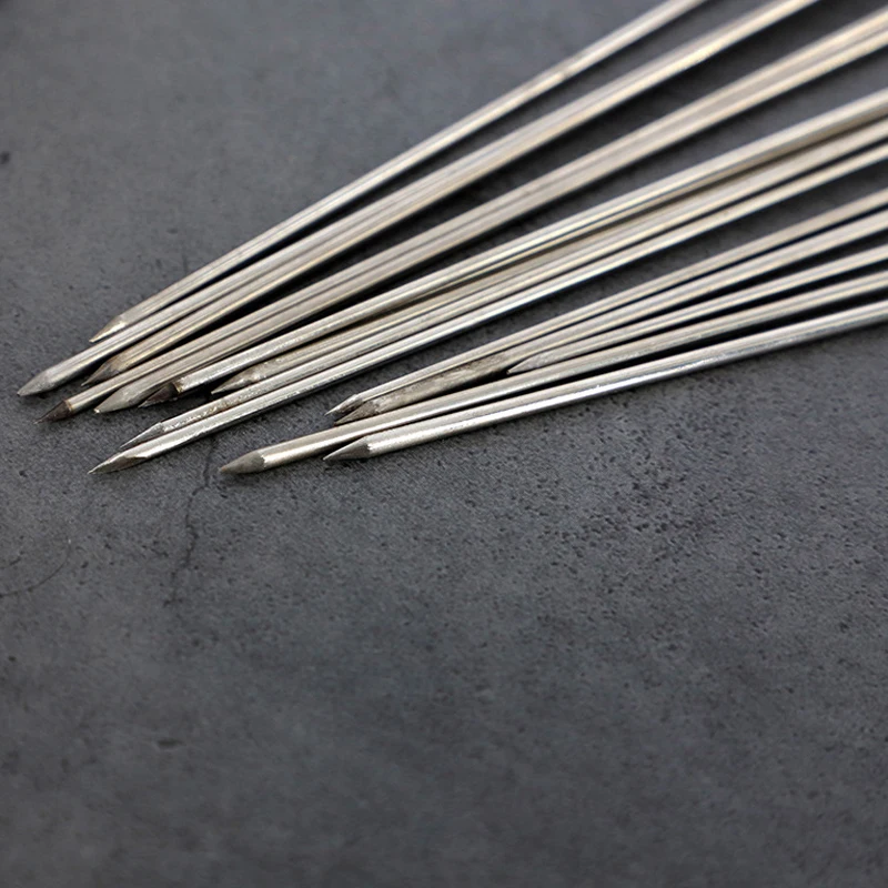 12 Pcs BBQ Skewers 20cm Duck Goose Roasting Sticks Stainless Steel Needle Kebab Kitchen Barbecue Tools