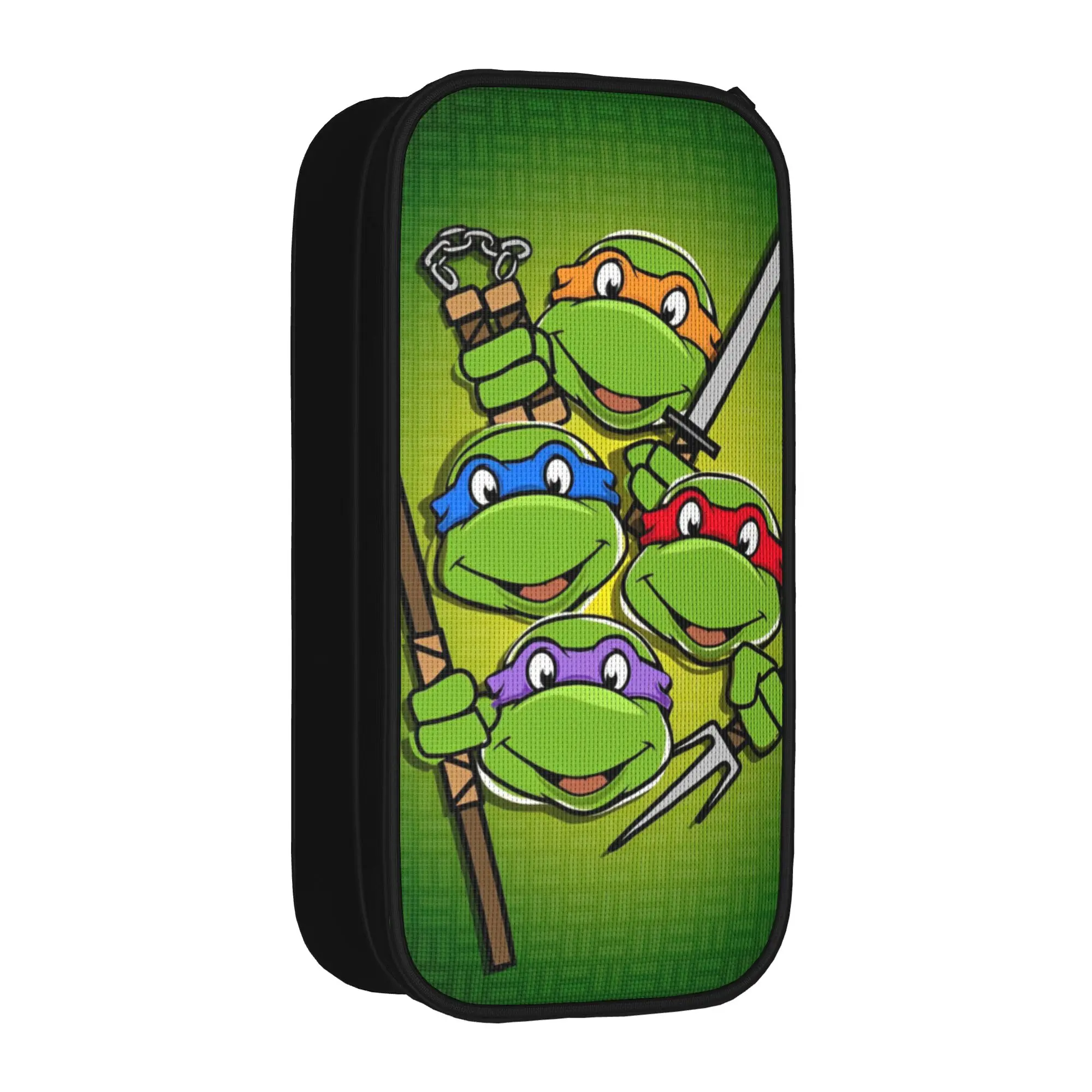 TMNT T-Turtles Pencil Cases Cute  Cartoon Anime Pen Pencil Bags Student Large Storage Office Cosmetic Pencilcases