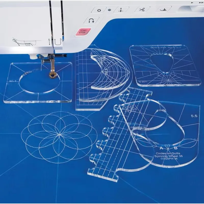 new quilting  ruler template sample set for domestic sewing machine 1 set = 6pcs #RL-06