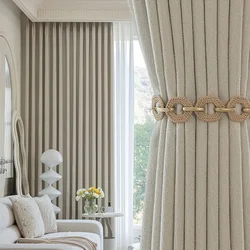 Modern Chenille Blackout Living Room Curtains Thickened Soundproof Bedroom Drapes Light Luxury Study Advanced Custom Curtains