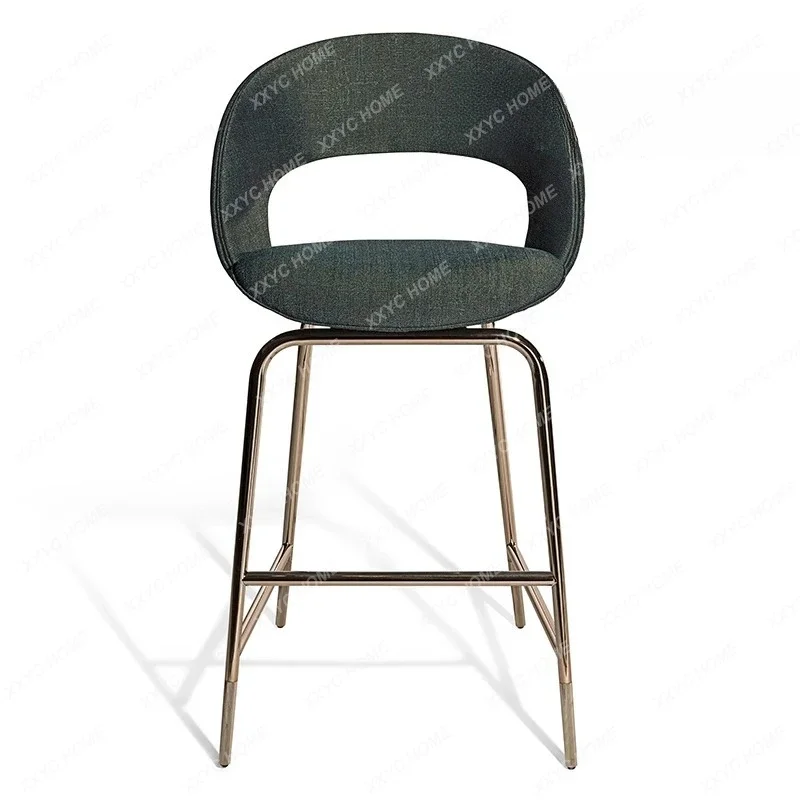 A Bar chair Light luxury high-end back chair Italian minimalist island chair Villa high stool