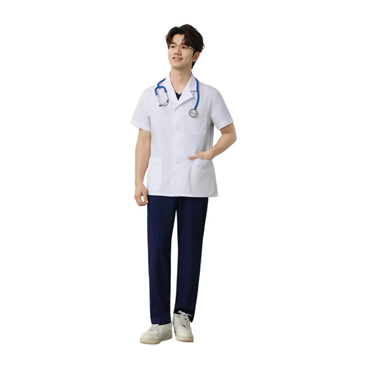 Hort Long Sleeve White Lab Coat Short Style Men Women Doctor Physician Uniform Medical Workwear Breathable for Hospital Clinic view 5
