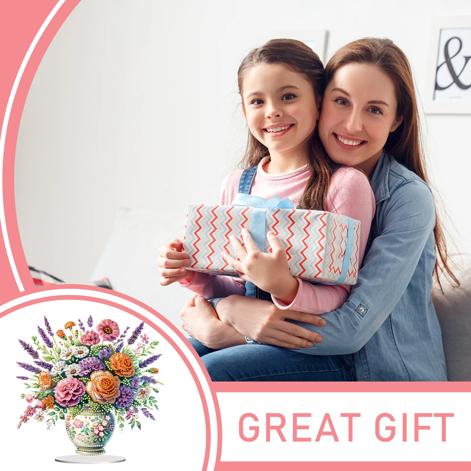 باقة الزهور الماسية اللوحة على سطح الطاولة الحلي عدة الملونة سطح الطاولة الماس اللوحة زخرفة مجموعات للبالغين المبتدئين #2