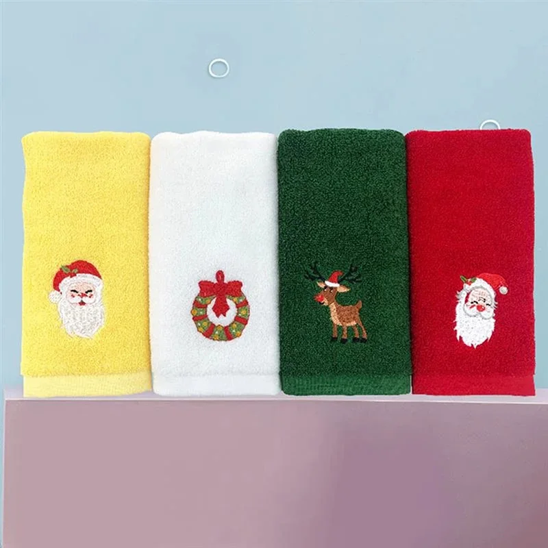 Unisex Cotton Christmas Innovative Towel Set Halloween Christmas Gifts Kitchen Hand Towel Embroidered Holiday Towels