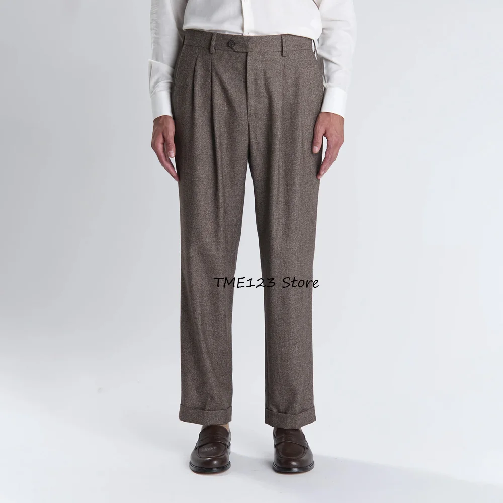 

Classic Men's Pants for Man Work Trousers Wool Fabric Straight Leg Autumn/winter Business Casual Trouser Tailoring Clothing