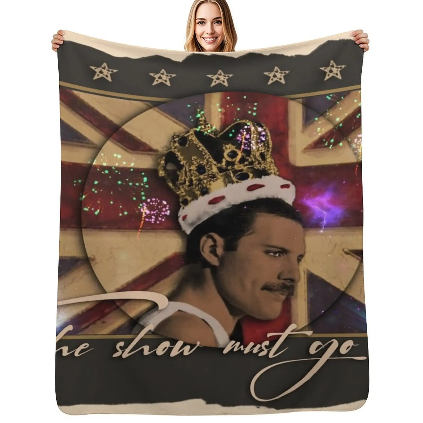 

The show must go on Throw Blanket Warm Plush Fuzzy Blanket for Living Room