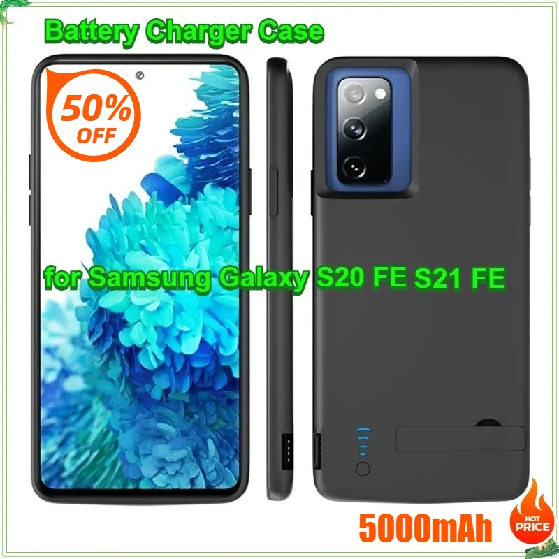 

5000mAh Battery Charger Case for Samsung Galaxy S20 FE Portable Extended Charging Case Galaxy S20Fe S21 FE 4G/5G Power Bank Case