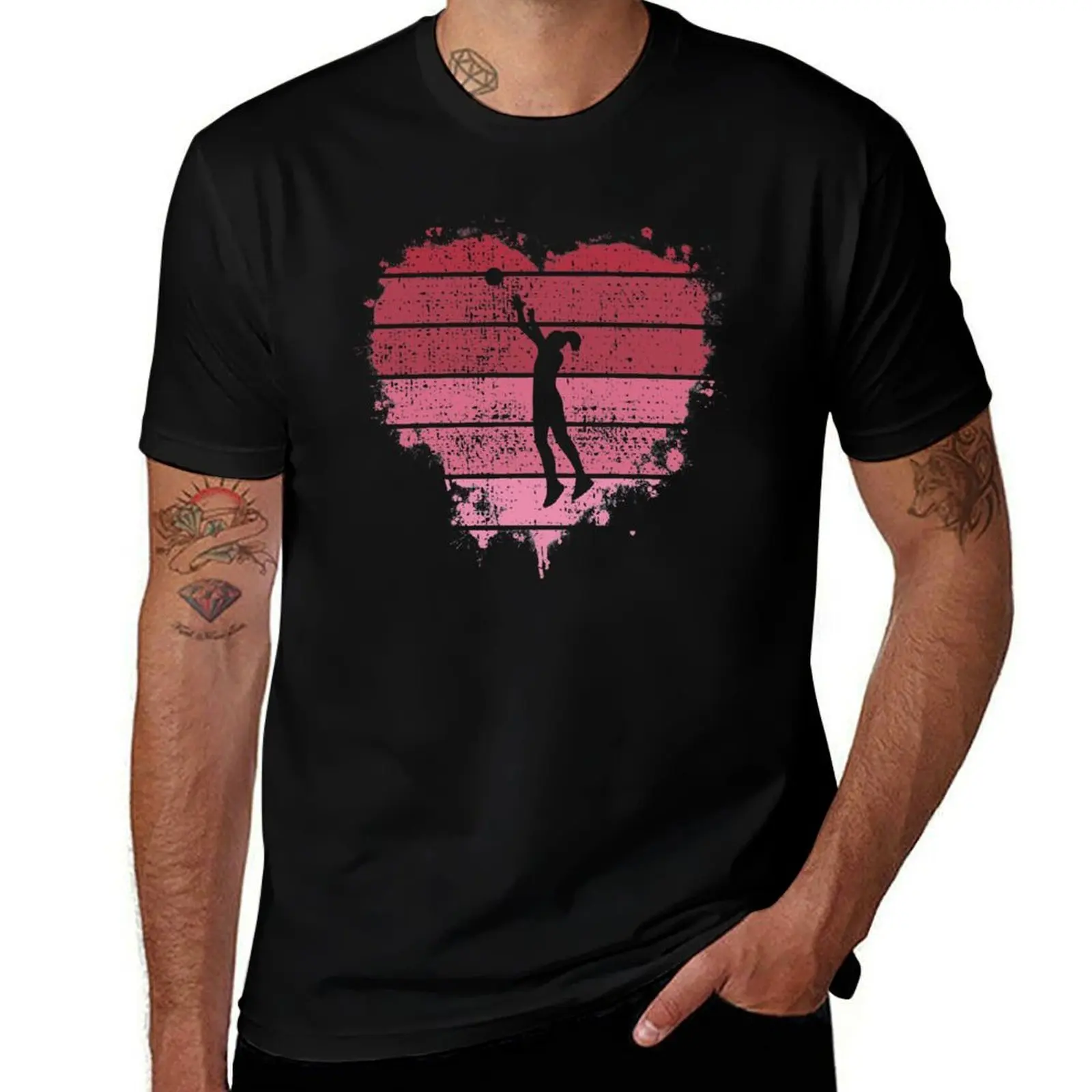 

Netball Vintage Heart Gift For Valentine's Day T-Shirt t shirt for man man t shirt luxury t shirts for man graphic funny T-Shirt