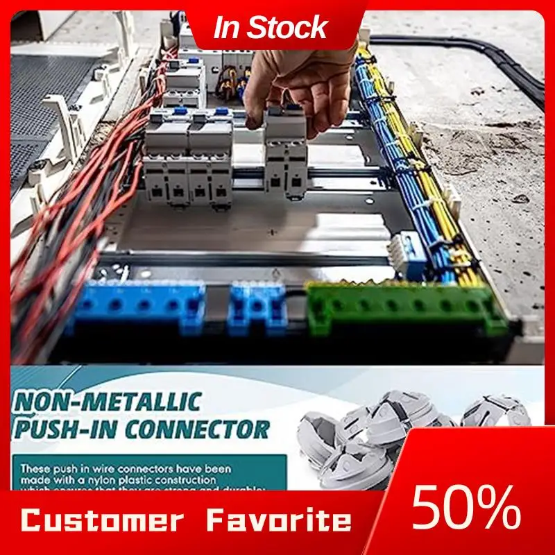 AT03 Conector a granel de ajuste a presión superior de 3/8-1/2 pulgadas Conectores a granel de botón a presión Accesorio de conducto eléctrico que se adapta a orificio de enganche de 1/2 pulgada, 120 piezas