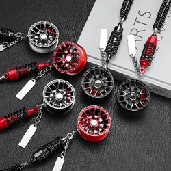 Fashion Car Wheel Hub Pendant Shock Absorber Chain Pendant Hip-hop Auto Rearview Mirror Decoration for Car Hanging Accessories