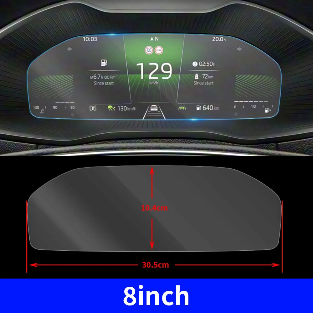 For Skoda Karoq 2017-2025 Car Dashboard Instrument Panel LCD Screen Tempered Glass Protective Film Anti Scratch Accessories