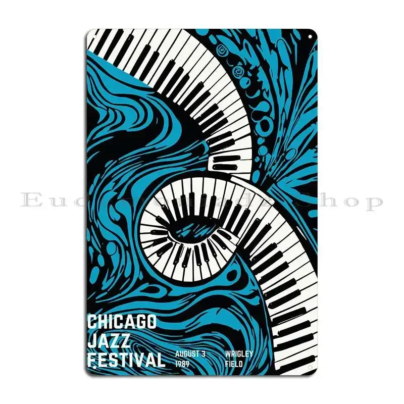 Chicago Jazz Festival Metal Sign Plaques Garage Club Living Room Wall Plaque Cinema Design Tin Sign Poster