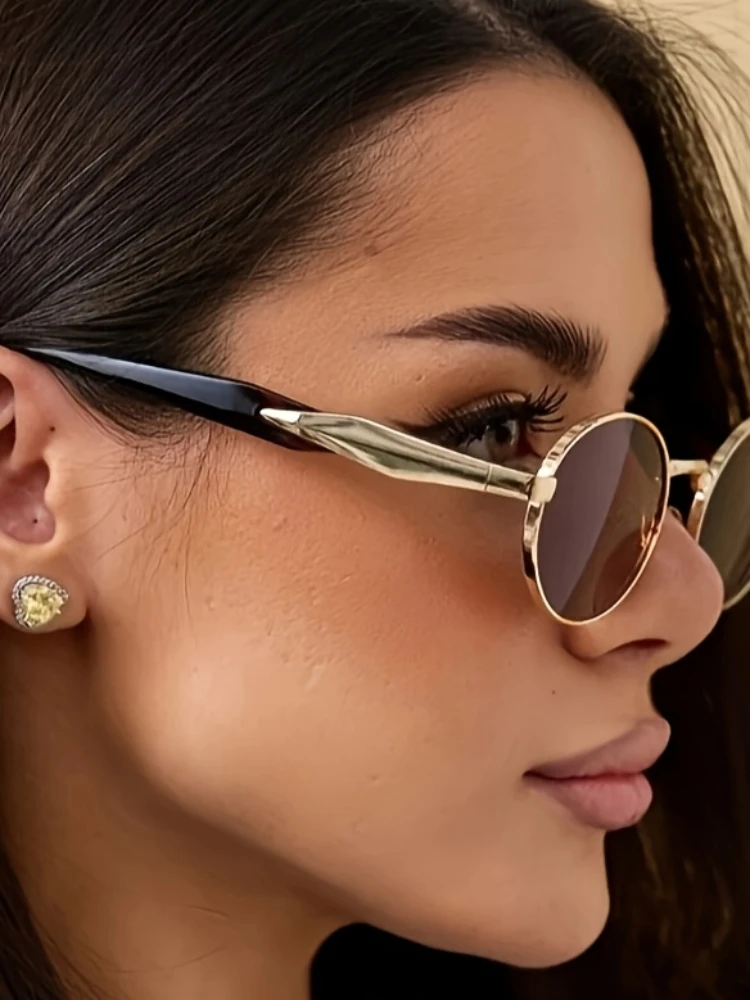 AliExpress Julyrays Cycling Female Small Oval Metal Sunglasses Casual Fashion Brand Eyewear Luxury Design Sun Glasses Punk Unisex Stylish Shades