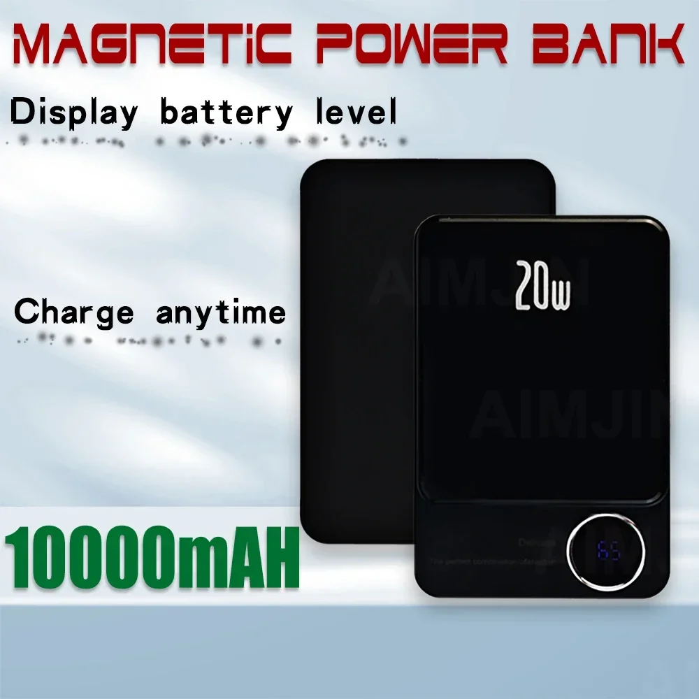 Banco de energía inalámbrico magnético Qi de 10000mah, Mini banco de energía portátil tipo C para Iphone, Samsung, Huawei, carga rápida