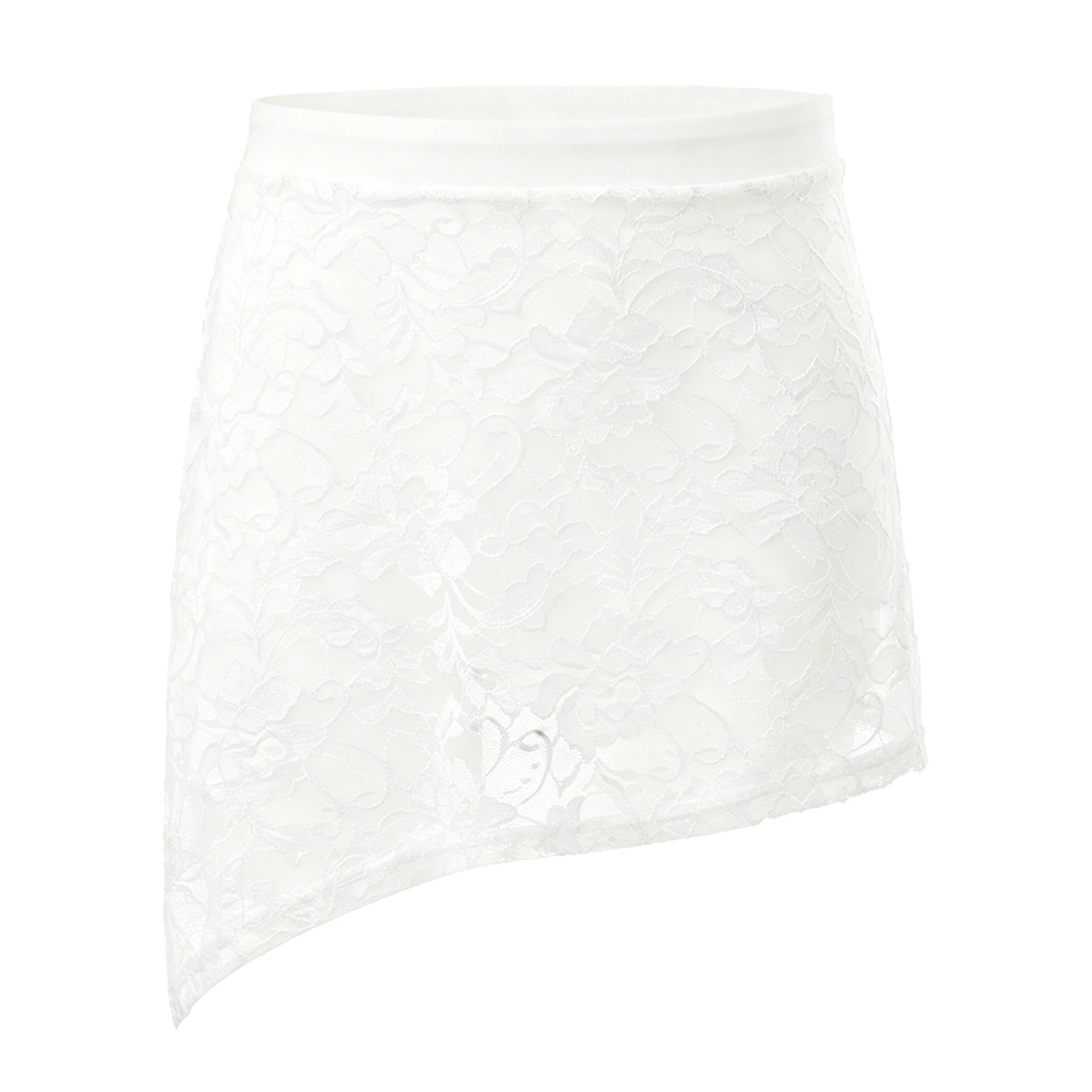 

Girls Sheer Lace Ballet Dancer Ballerina Skirts Elastic Waistband Side Split Skirt for Kids Dance Rehearsal Practice Performance